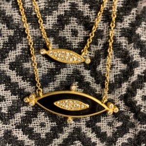Freida Rothman Marquise Double Layer Necklace.